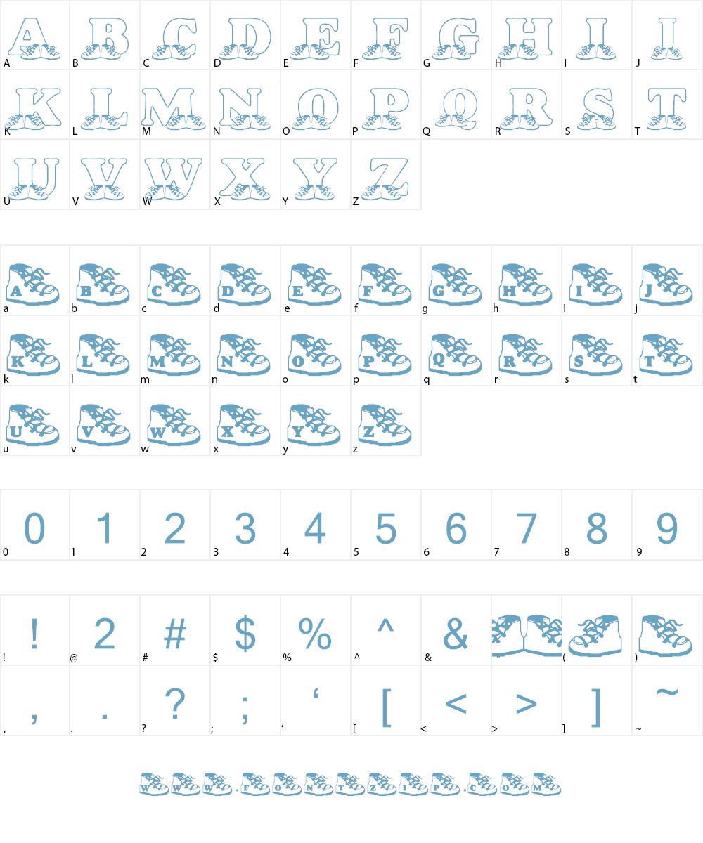 LMS Baby Hayden's Shoes Font Character